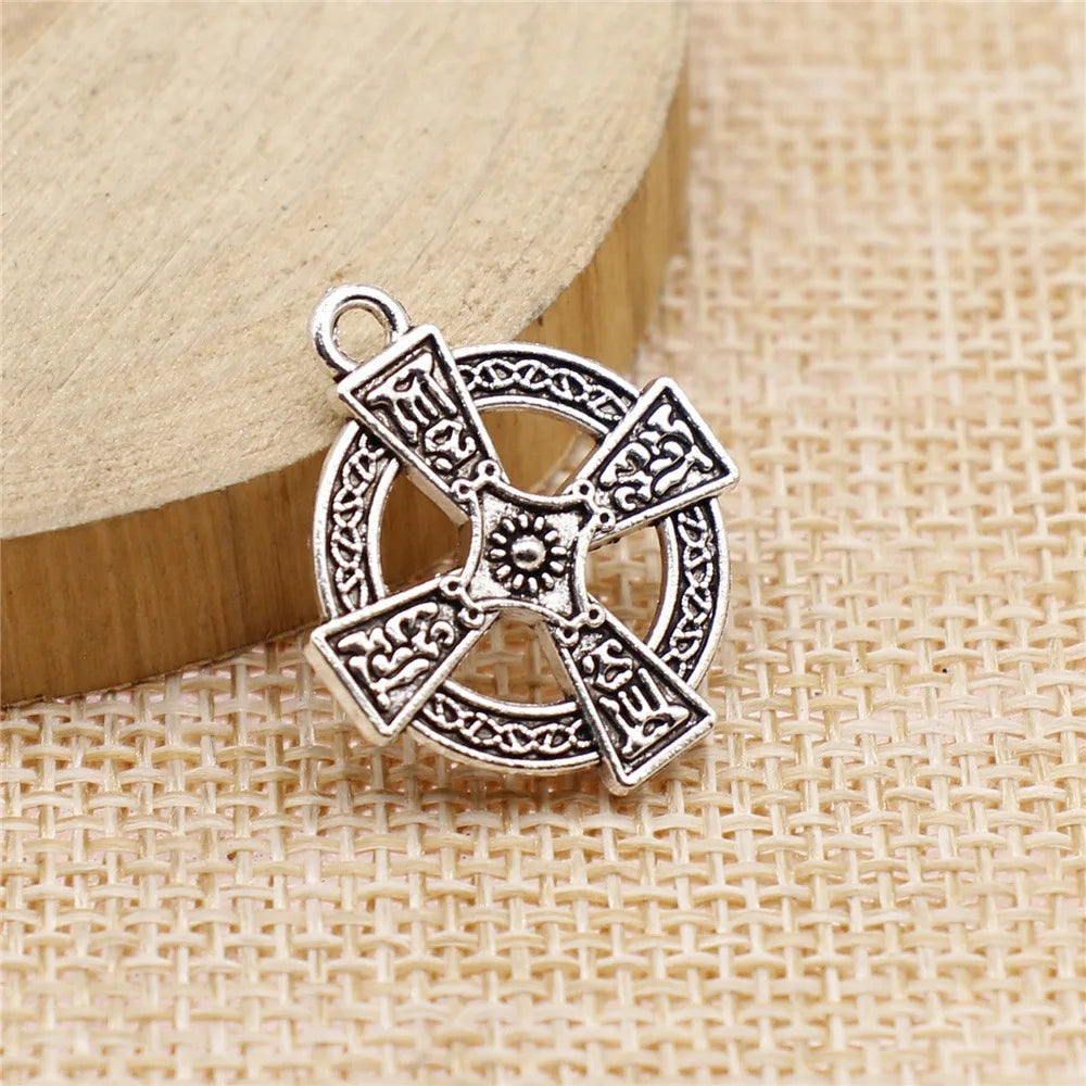 23x20mm 2.3g Antique Silver Zinc Alloy Cross Charm Pendant for DIY Necklace Bracelet Jewelry Making