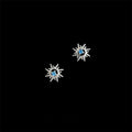 Mini Micro Pave Zircon Sun Stud Earrings Copper Geometric Sweet Cool Jewelry