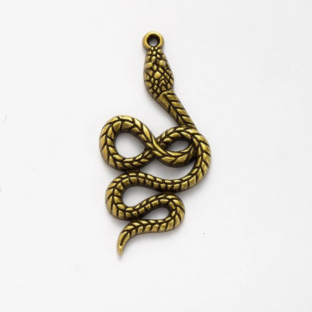 53x26MM Zinc Alloy Snake Charm Pendant for DIY Necklace Bracelet Jewelry Making