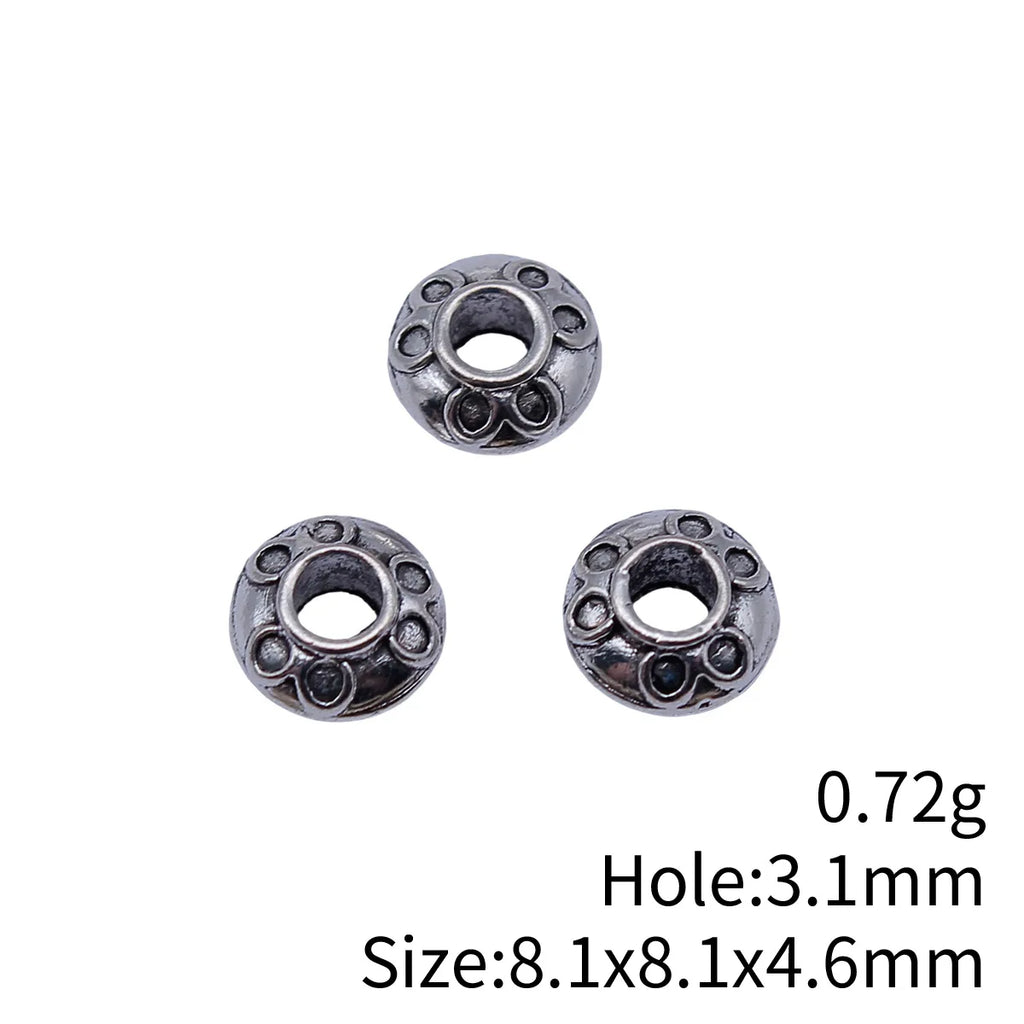 8.1x8.1x4.6mm 0.72g Multicolor Zinc Alloy Round Spacer Beads for DIY Bracelet and Necklace Jewelry Making