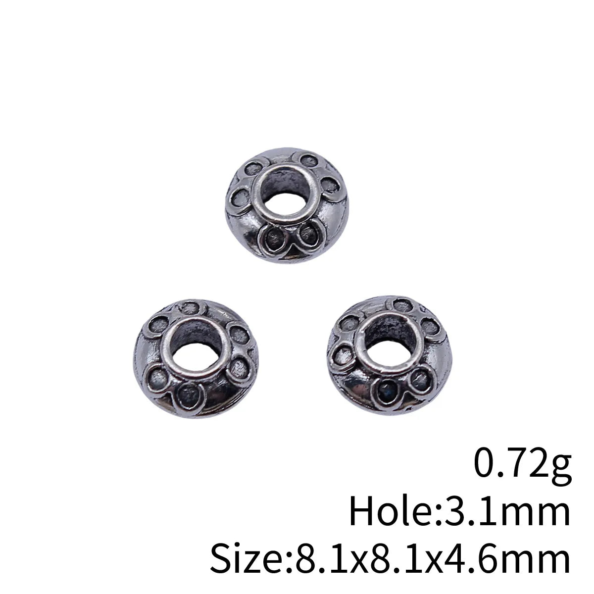 8.1x8.1x4.6mm 0.72g Multicolor Zinc Alloy Round Spacer Beads for DIY Bracelet and Necklace Jewelry Making