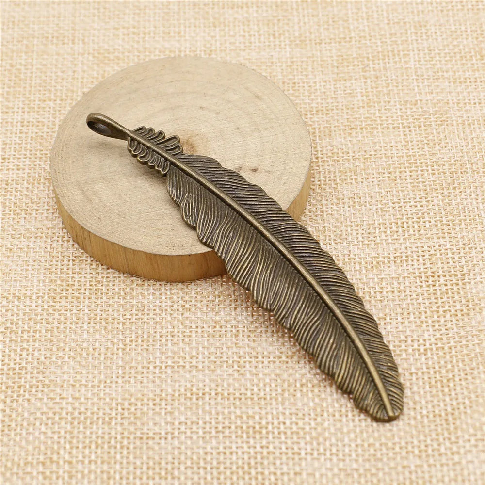 106mm 10.1g Multicolor Zinc Alloy Large Feather Charm Pendant for DIY Handmade Jewelry Making