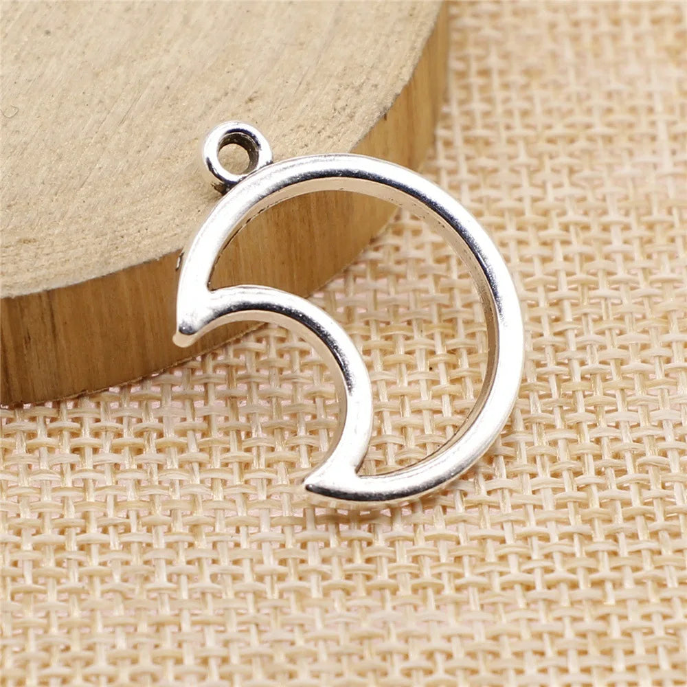 21x26mm 1.5g Multicolor Zinc Alloy Moon Charm Pendant for DIY Necklace Bracelet Jewelry Making
