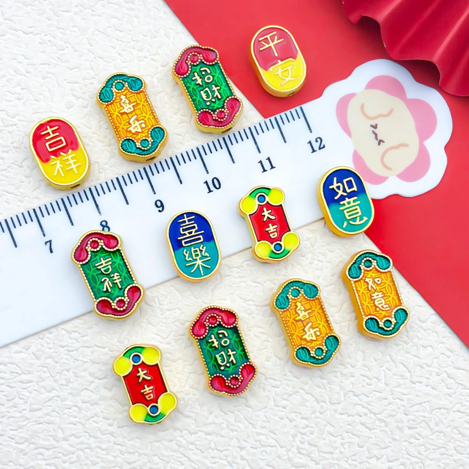 Zinc Alloy Auspicious Word spacer beads for DIY bracelet necklace jewelry making