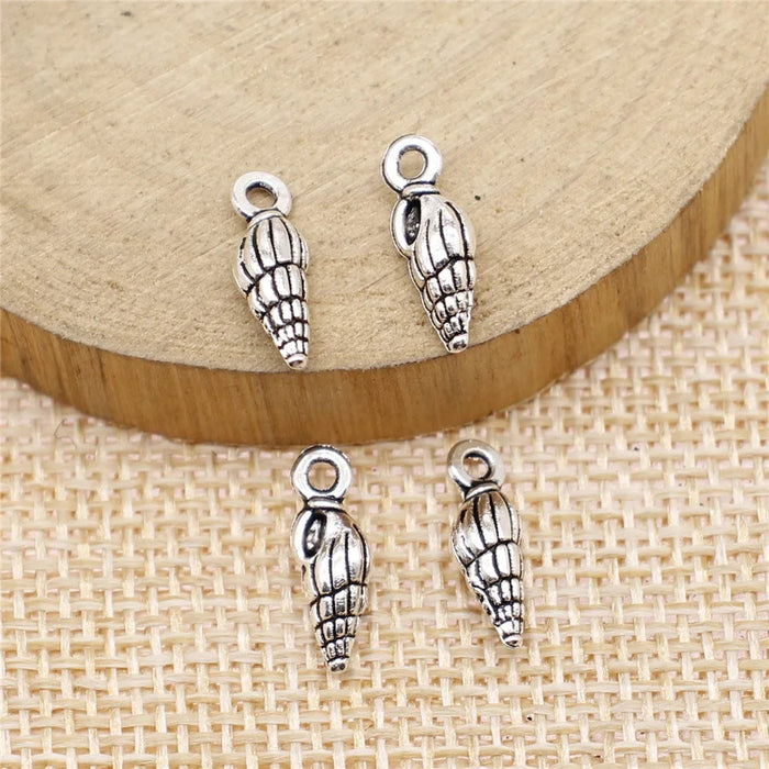 5x14mm 0.5g Multicolor Zinc Alloy Conch Shell Charm Pendant for DIY Ocean Theme Jewelry Making