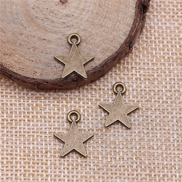 15x12mm 0.7g Antique Bronze Zinc Alloy Star Charm Pendant for DIY Necklace Bracelet Jewelry Making