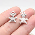 18x11mm 1.55g Antique Silver Zinc Alloy Bear Charm Pendant for Vintage DIY Jewelry Making