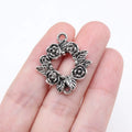 28x25mm 2.7g Antique Silver Zinc Alloy Wreath Connector Charm for DIY Bracelet Necklace Making