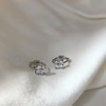 Copper Micro Pave Zircon Dewdrop Flower Leaf Drop Earrings Korean Style Jewelry