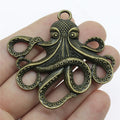 59x57mm 12.2g Multicolor Zinc Alloy Large Octopus Fish Charm Pendant for DIY Ocean Theme Jewelry Making
