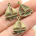 24x17mm 1.1g Multicolor Zinc Alloy Sailboat Charm Pendant for DIY Travel Theme Jewelry Making