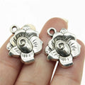 22x18mm 2.1g Antique Silver Zinc Alloy Flower Charm Pendant for Bracelet Necklace Jewelry Making