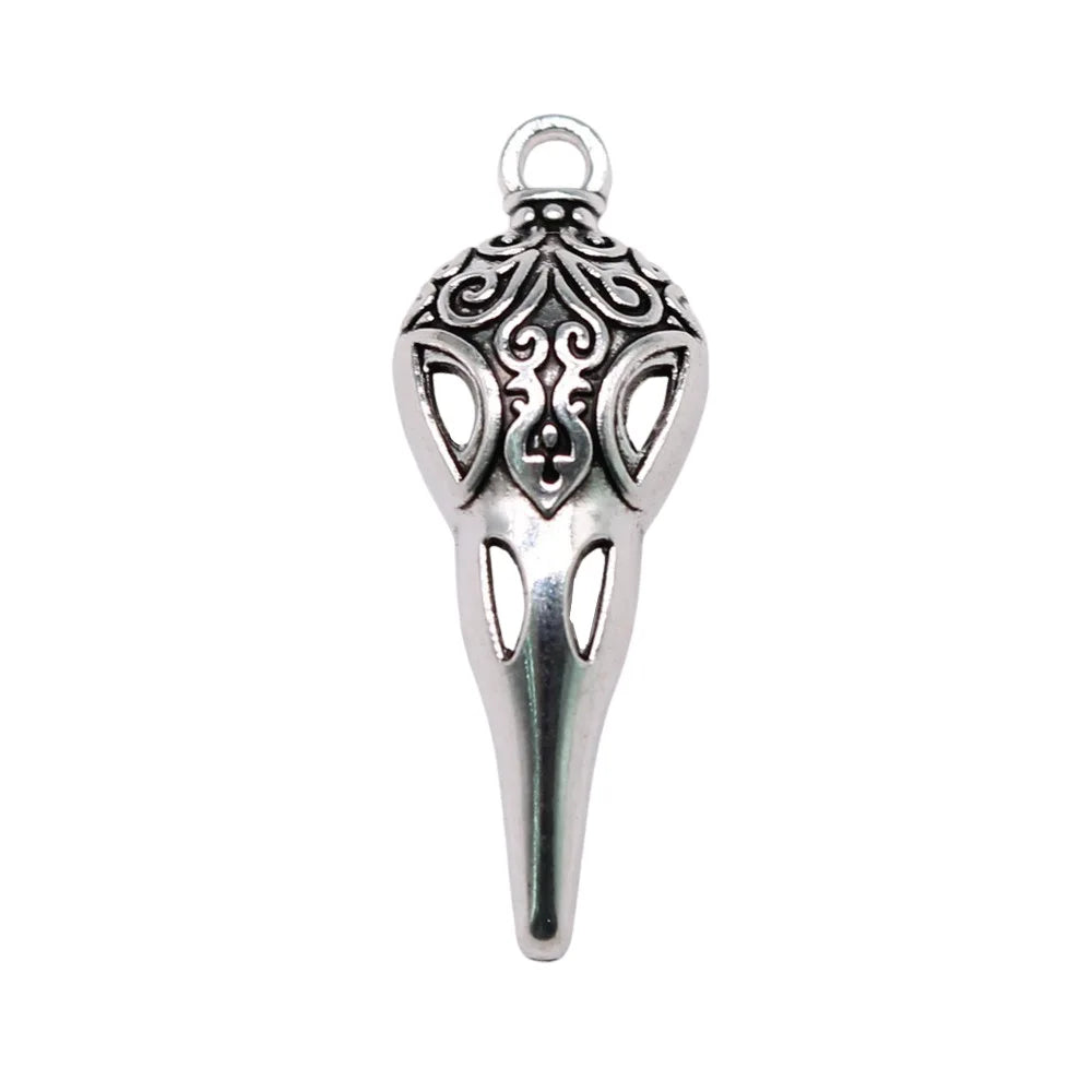 35x13mm 1.8g Multicolor Zinc Alloy Flying Animal Skull Bird Beak Charm Pendant for DIY Jewelry Making