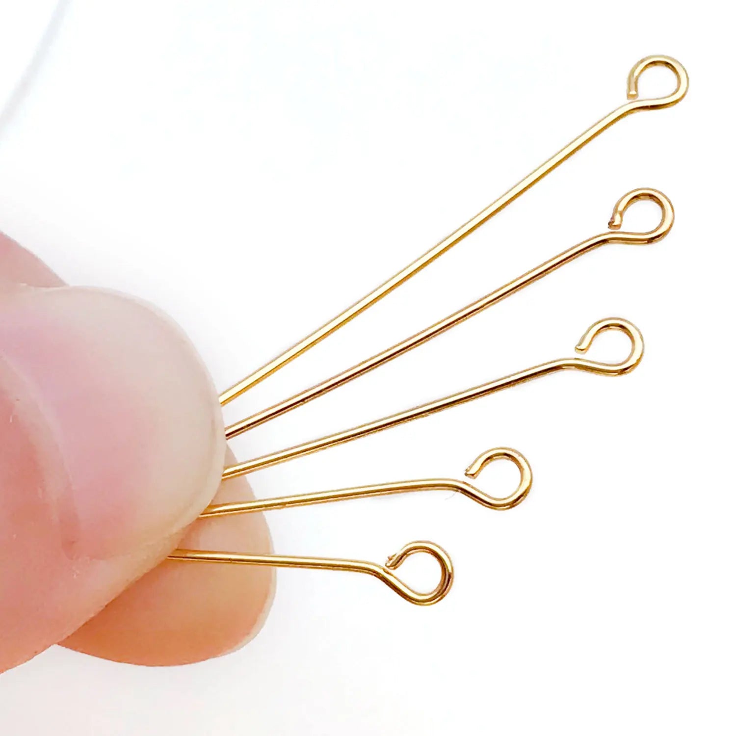 18K Gold Plated Copper Eye Pins and Head Pins for DIY Beaded Bracelets Necklaces
