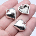 20x22mm 4g Antique Silver Zinc Alloy Smooth Thick Heart Charm Pendant for DIY Jewelry Making