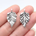 28x14mm 1.9g Antique Silver Zinc Alloy Leaf Charm Pendant for DIY Earrings Necklace Jewelry Making
