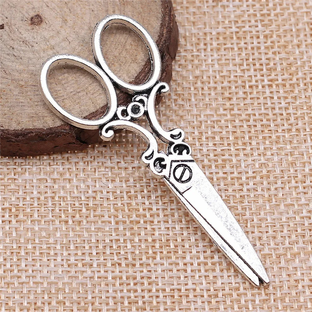 61x25mm 4g Multicolor Zinc Alloy Scissors Charm Pendant for DIY Necklace Bracelet Jewelry Making