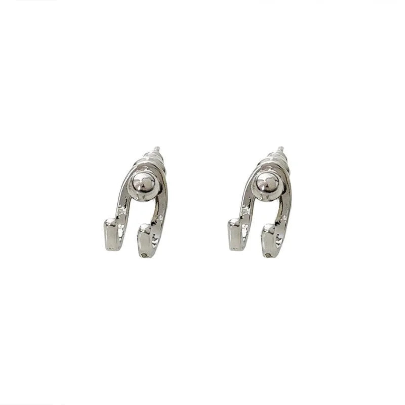 Real Gold Plated Alloy Geometric Circle Line Drop Earrings Korean Casual Minimalist