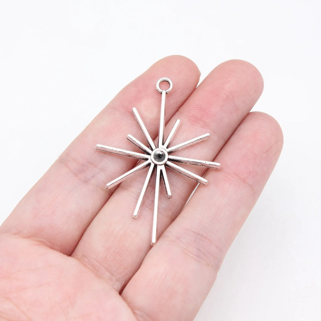42x31mm 2.7g Multicolor Zinc Alloy Sunburst Ray Charm Pendant for DIY Necklace Bracelet Making