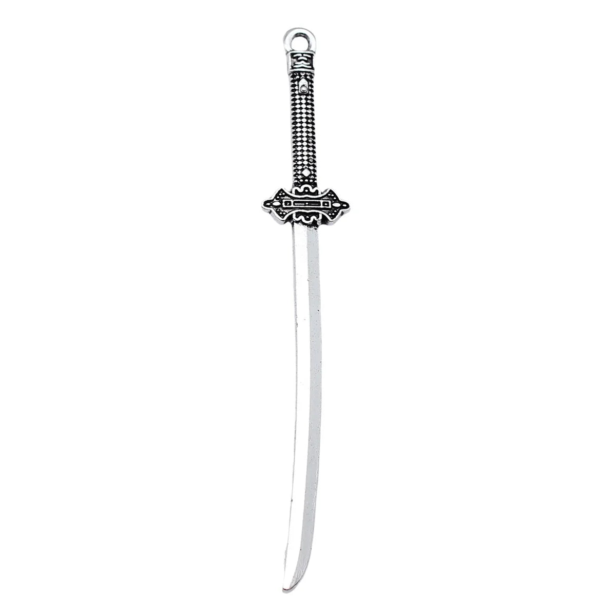 70mm 2.5g Antique Silver Tone Zinc Alloy Blade Spear Sword Halberd Charm Pendant for Cosplay DIY