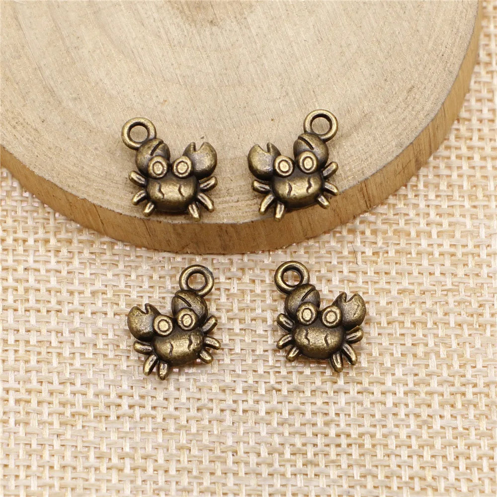 12x11mm 1g Multicolor Zinc Alloy Crab Charm Pendant for DIY Necklace Bracelet Jewelry Making
