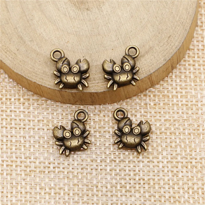 12x11mm 1g Multicolor Zinc Alloy Crab Charm Pendant for DIY Necklace Bracelet Jewelry Making