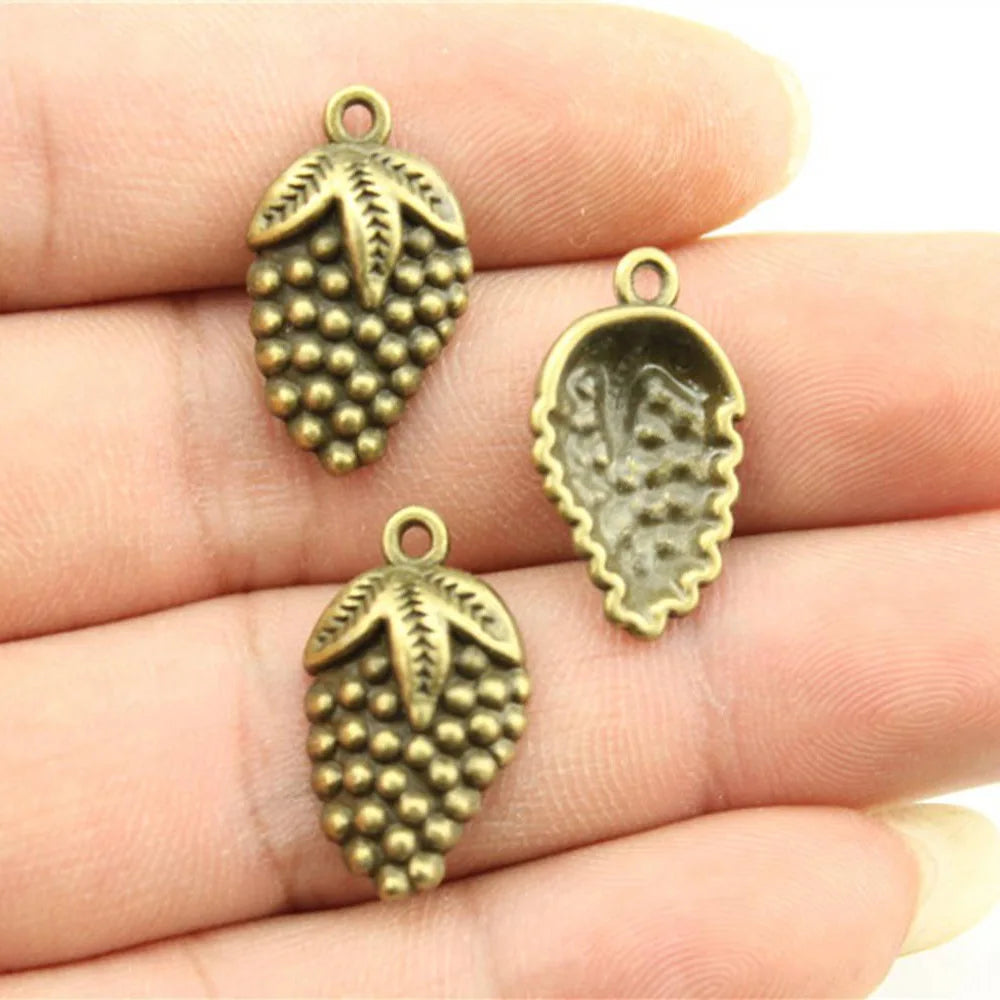21x12mm 1.5g Multicolor Zinc Alloy Grape Charm Pendant for DIY Fruit Theme Jewelry Making