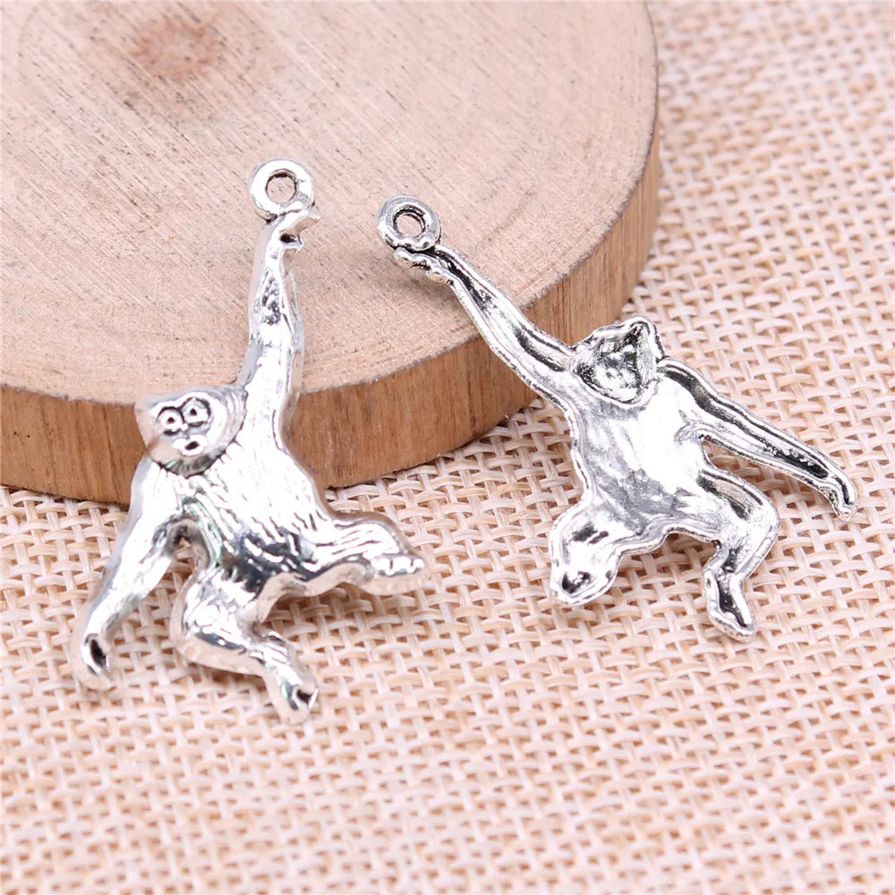 36x21mm 1.9g Multicolor Zinc Alloy Monkey Charm Pendant for Cute Animal Necklace Bracelet Making