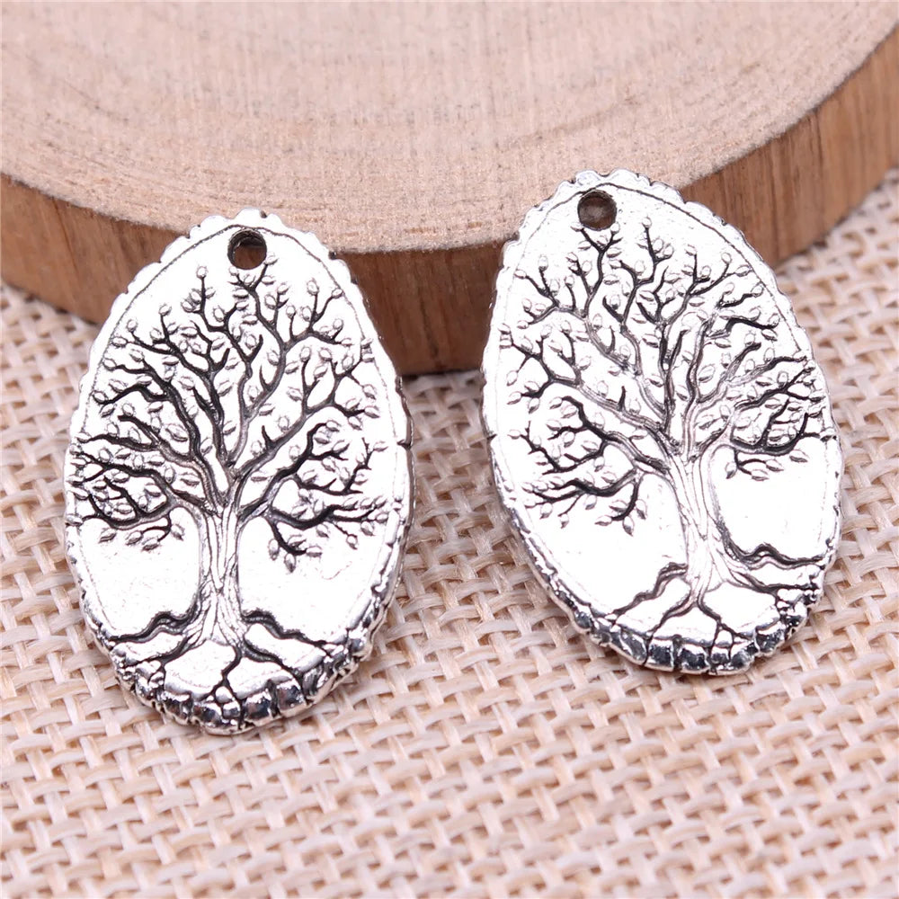 26x17mm 2.89g Multicolor Zinc Alloy Tree of Life Charm Pendant for DIY Bracelet Necklace Making