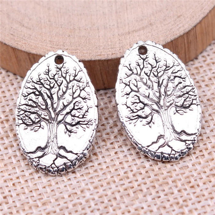 26x17mm 2.89g Multicolor Zinc Alloy Tree of Life Charm Pendant for DIY Bracelet Necklace Making