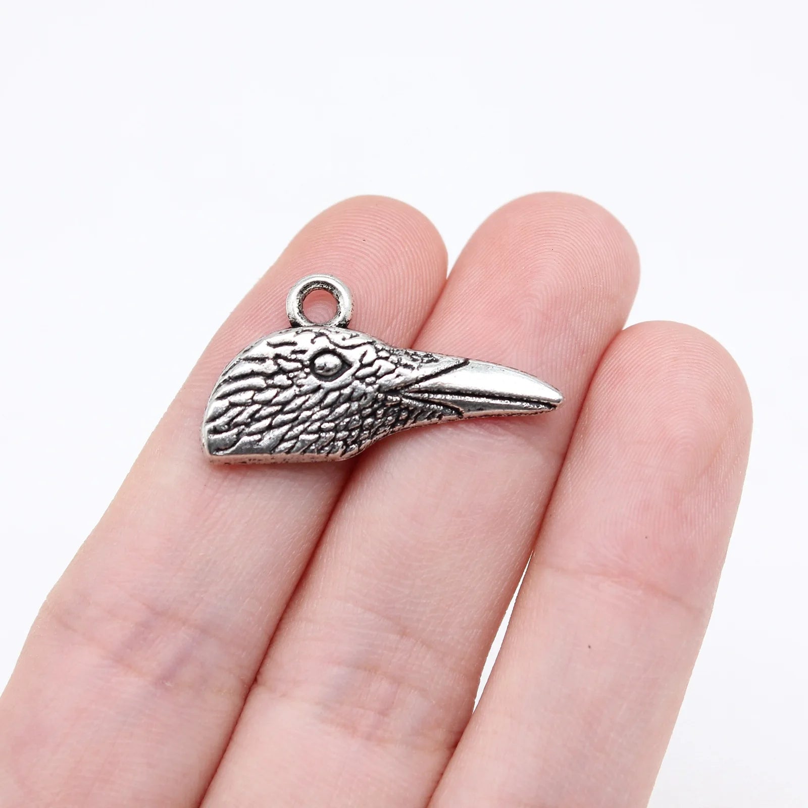 14x28mm 1.6g Antique Silver Zinc Alloy Bird Head Charm Pendant for Necklace Bracelet DIY Jewelry Making