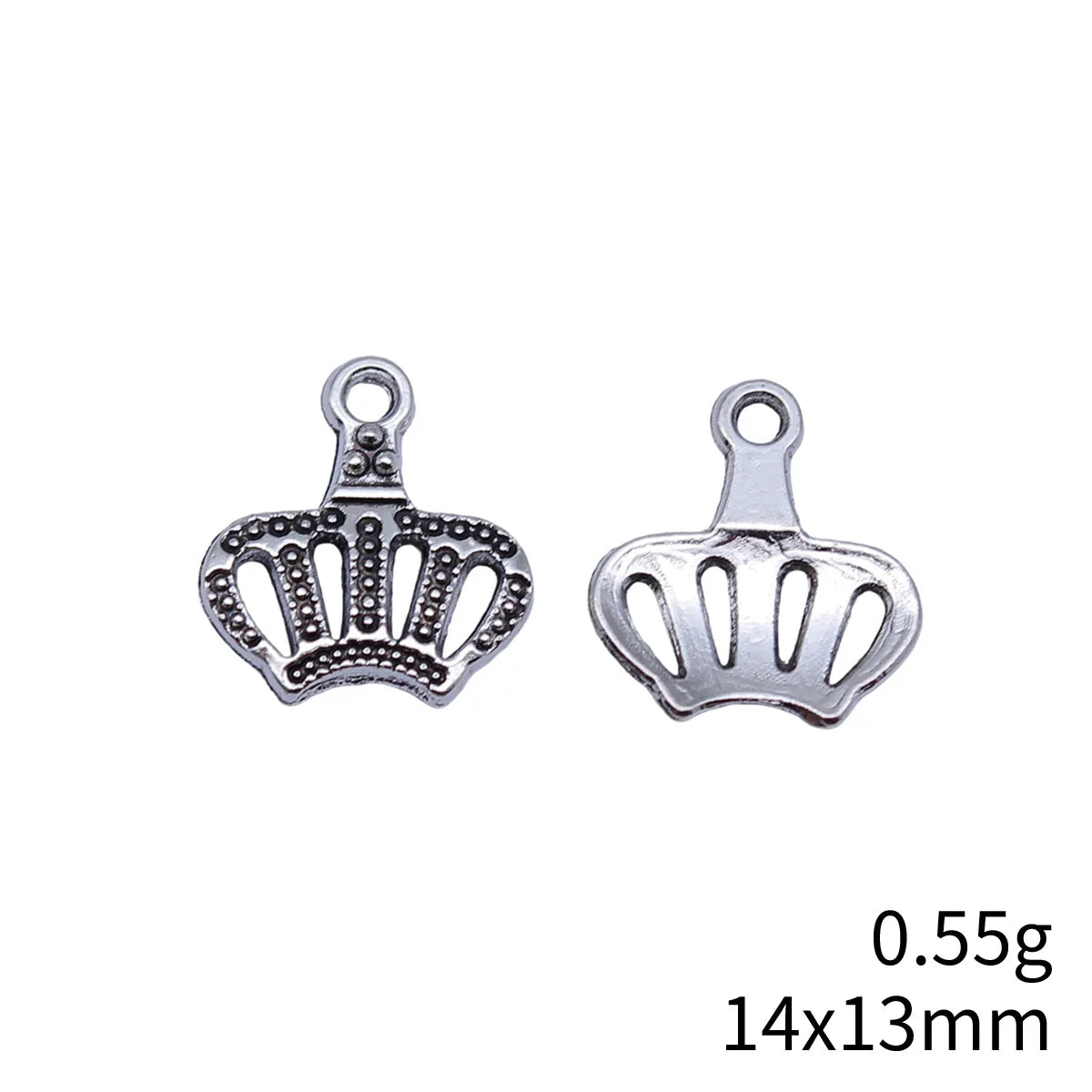 14x13mm 0.55g Antique Silver Zinc Alloy Crown Charm Pendant for DIY Necklace Bracelet Jewelry Making