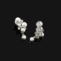 Luxury Vintage Grape Cluster Pearl Rhinestone Alloy Stud & Clip On No Piercing Drop Earrings