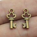 17x7mm 0.6g Multicolor Zinc Alloy Key Charm Pendant for Bracelet Necklace DIY Jewelry Making