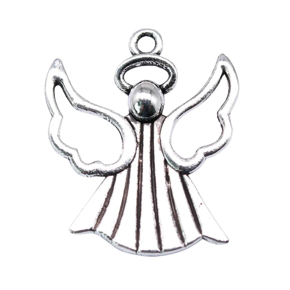 25x21mm 1.8g Multicolor Zinc Alloy Angel Figure Charm Pendant for DIY Necklace Bracelet Making