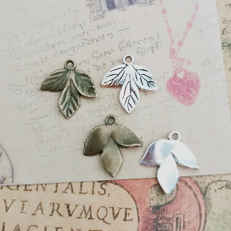 20x19MM Antique Silver Zinc Alloy Three Leaves Charm Pendant for DIY Necklace Bracelet Jewelry Making