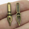 32x7mm 1g Multicolor Zinc Alloy Pen Charm Pendant for Stationery Theme DIY Jewelry Making