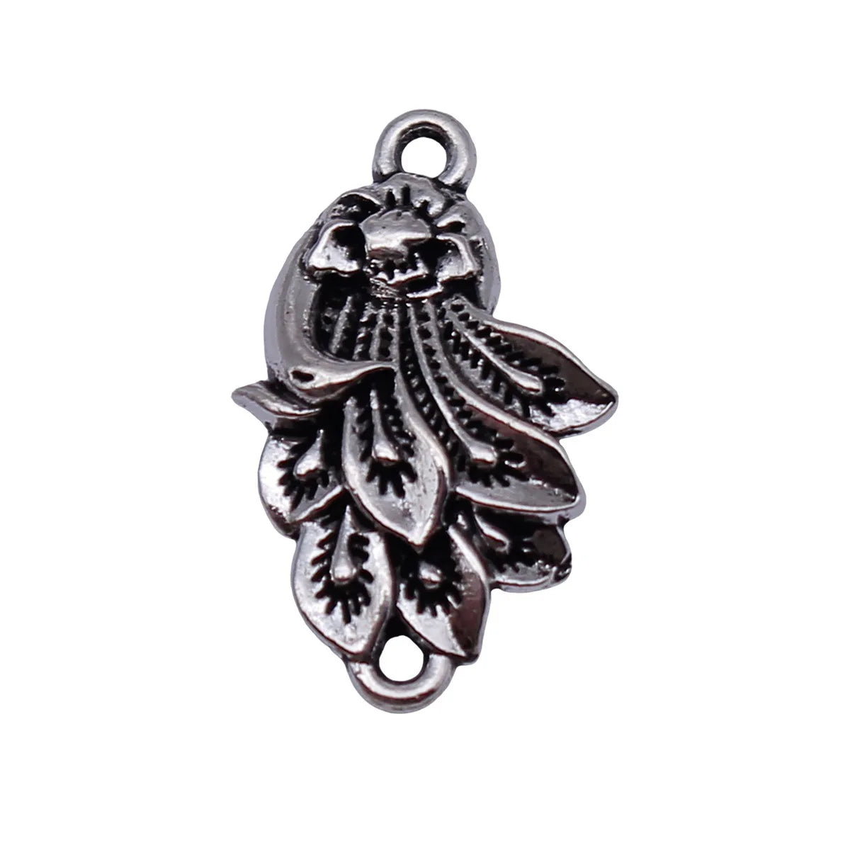 19x12mm 0.89g Antique Silver Zinc Alloy Peacock Connector Charm for DIY Bracelet and Necklace Making