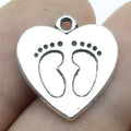 19x18mm 2g Multi Color Zinc Alloy Baby Feet Charm Pendant for DIY Jewelry and Craft Accessories