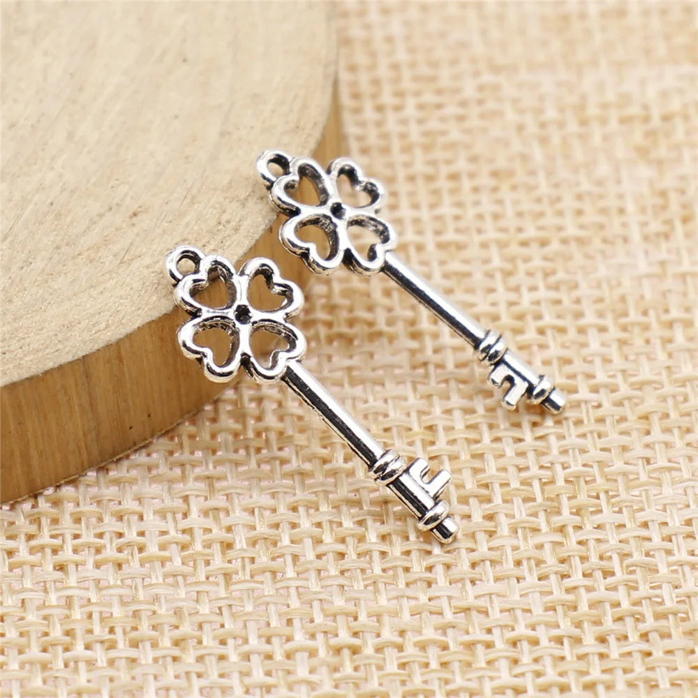 25x9mm 0.6g Multicolor Zinc Alloy Key Charm Pendant for DIY Bracelet Necklace Jewelry Making