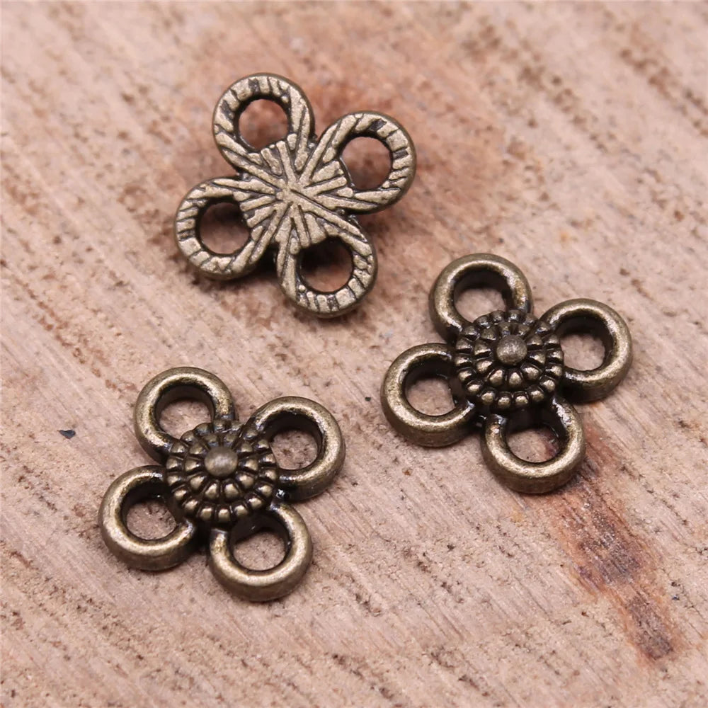 8x8mm 0.4g Multicolor Zinc Alloy Flower Connector Charm for DIY Bracelet Necklace Jewelry Making