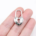 27x15mm 1.7g Antique Silver Zinc Alloy Hollow Heart Lock Charm Pendant for DIY Jewelry Making
