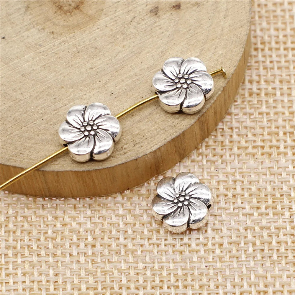 10mm 1.4g Multicolor Zinc Alloy Flower Loose Metal Beads for Bracelet Necklace DIY Jewelry Making