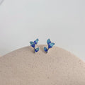 Copper Leaf Stud Earrings For Women, Simple New Chinese Cloisonne Color Commuter Jewelry