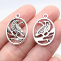 25x17mm 2g Antique Silver Zinc Alloy Crow Charm Pendant for Bracelet Necklace DIY Jewelry Making
