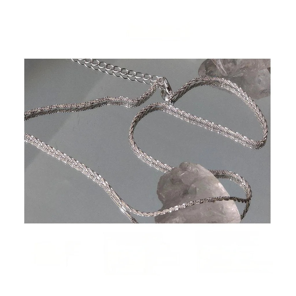 Sparkling Copper Bare Chain Necklace Light Luxury Minimalist Clavicle Choker For Women