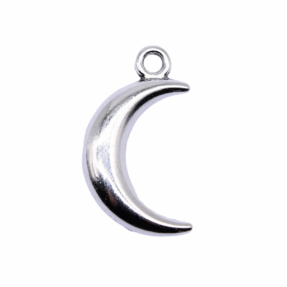 18x10mm 1.25g Multicolor Zinc Alloy Moon Charm Pendant for DIY Necklace Bracelet Jewelry Making