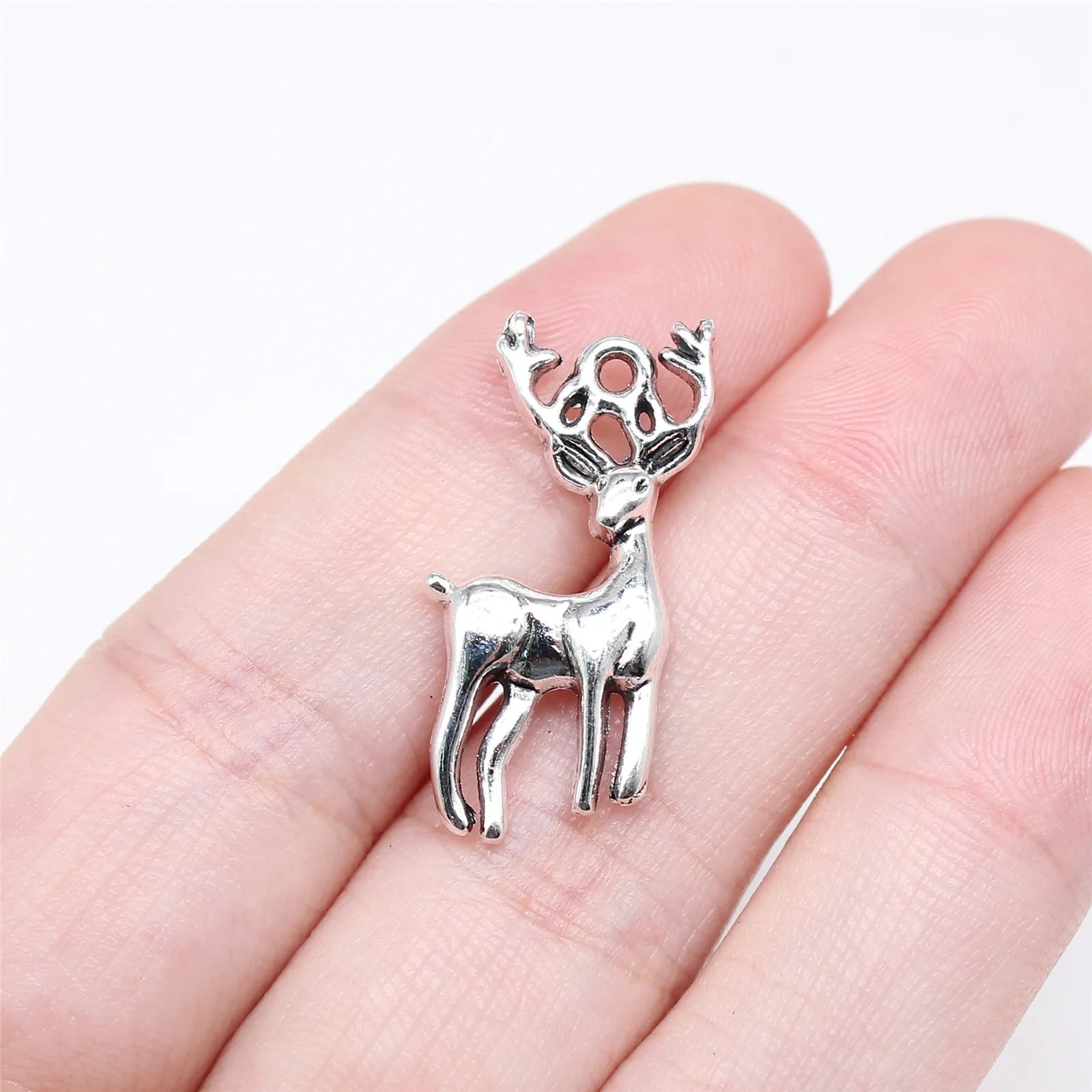 27x12mm 2.2g Antique Silver Zinc Alloy Elk Charm Pendant for DIY Necklace Bracelet Jewelry Making
