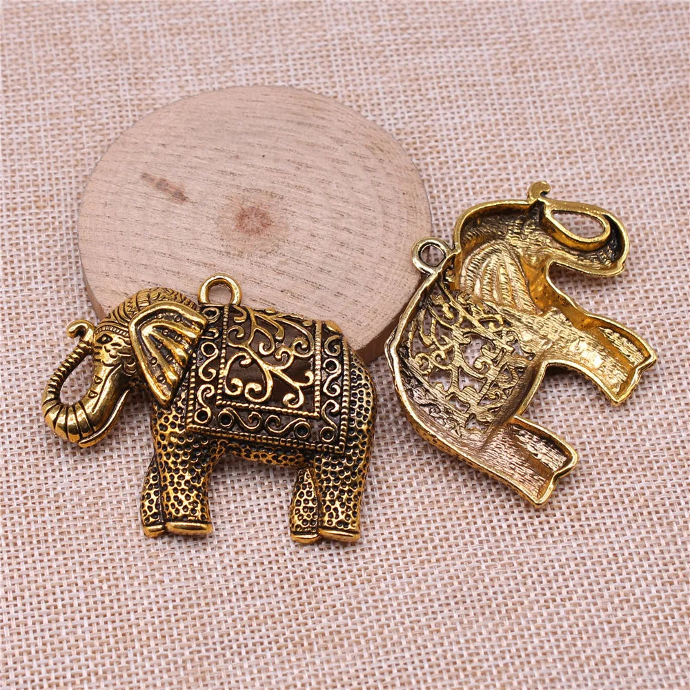 59x47mm 17.5g Multicolor Zinc Alloy Elephant Charm Pendant for DIY Necklace Bracelet Jewelry Making