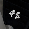 Light Luxury Micro Pave Zircon Constellation Geometric Copper Stud Earrings